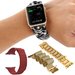 Set 4 Curele iUni compatibile cu Apple Watch 1/2/3/4/5/6/7, 44mm, Rosu, Auriu, Auriu, Negru/Alb